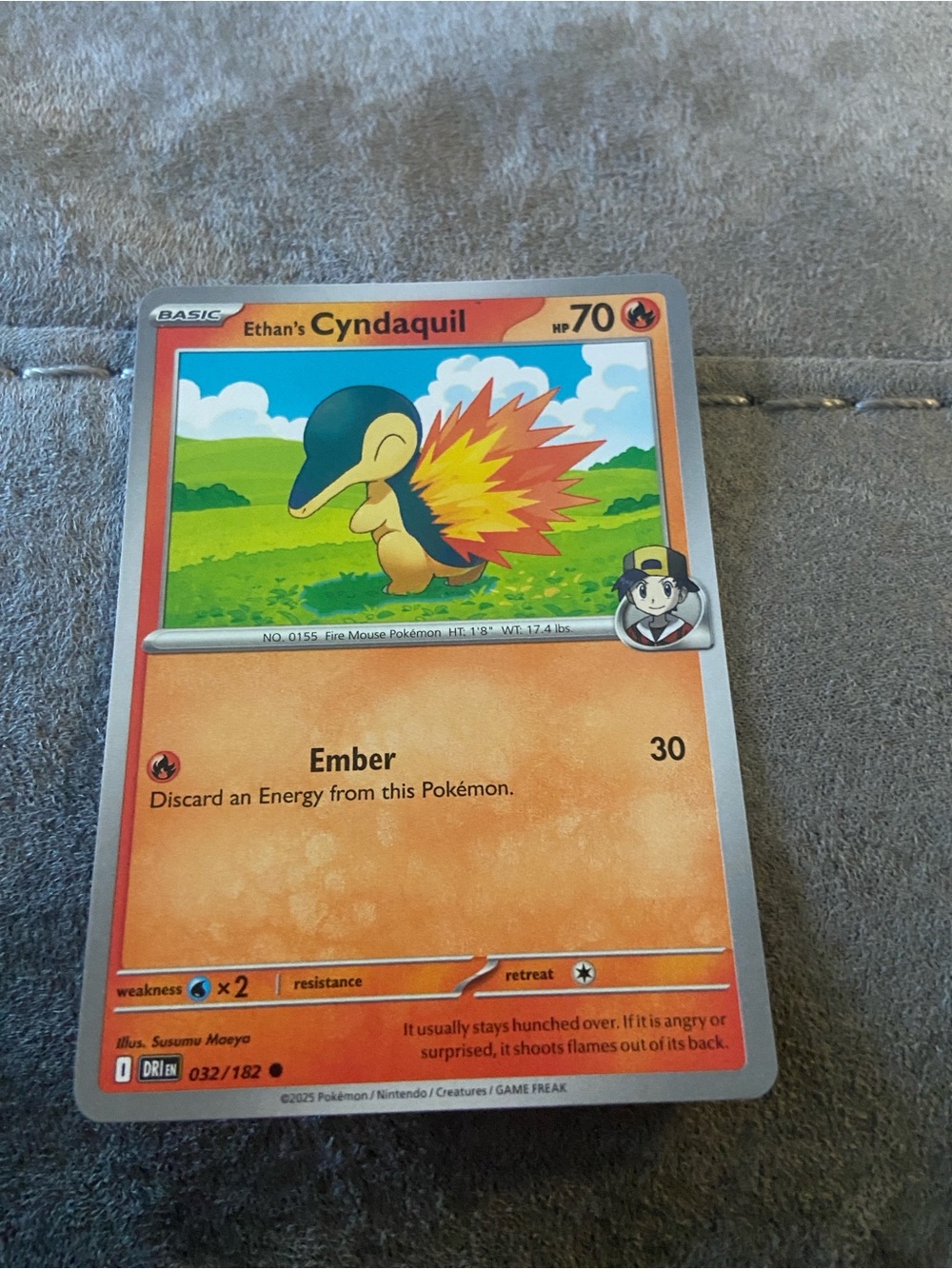 Ethan's Cyndaquil (Card Number 032/182) from Scarlet & Violet Destined Rivals